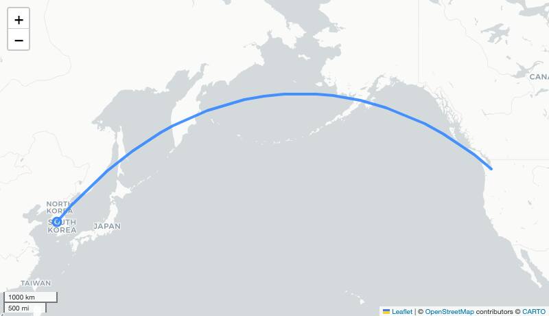 KE41 ICN-SEA 항로 지도