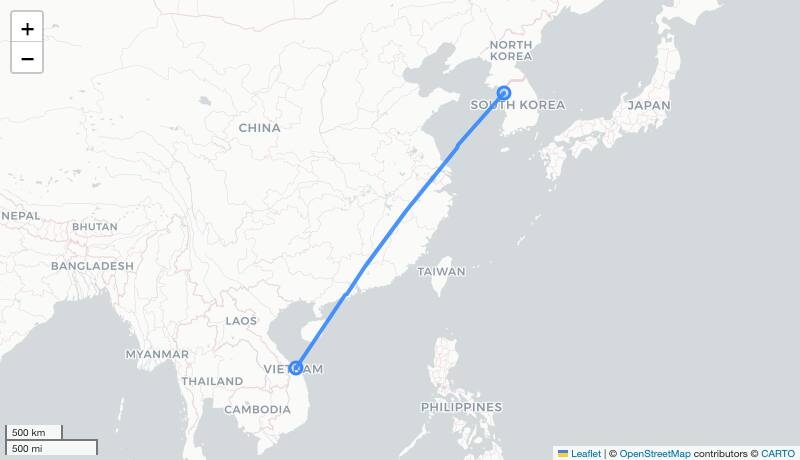 RS511 ICN-DAD 항로 지도